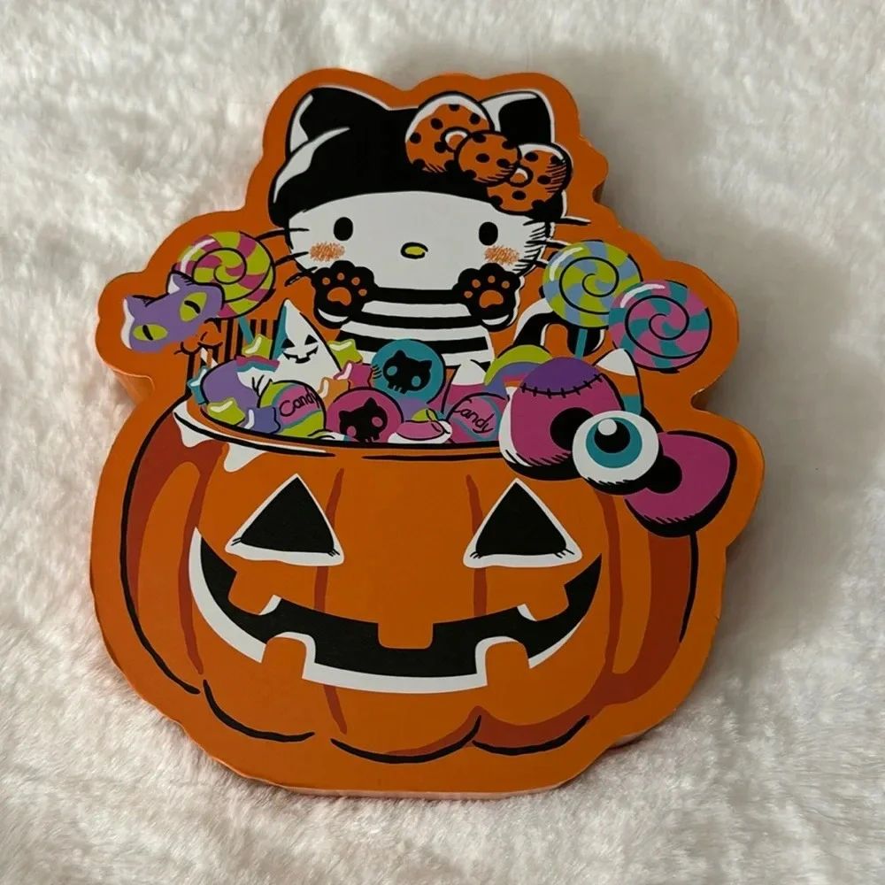 Hello Kitty Halloween Wooden Pumpkin Hanging Wall Plaque Decor NEW